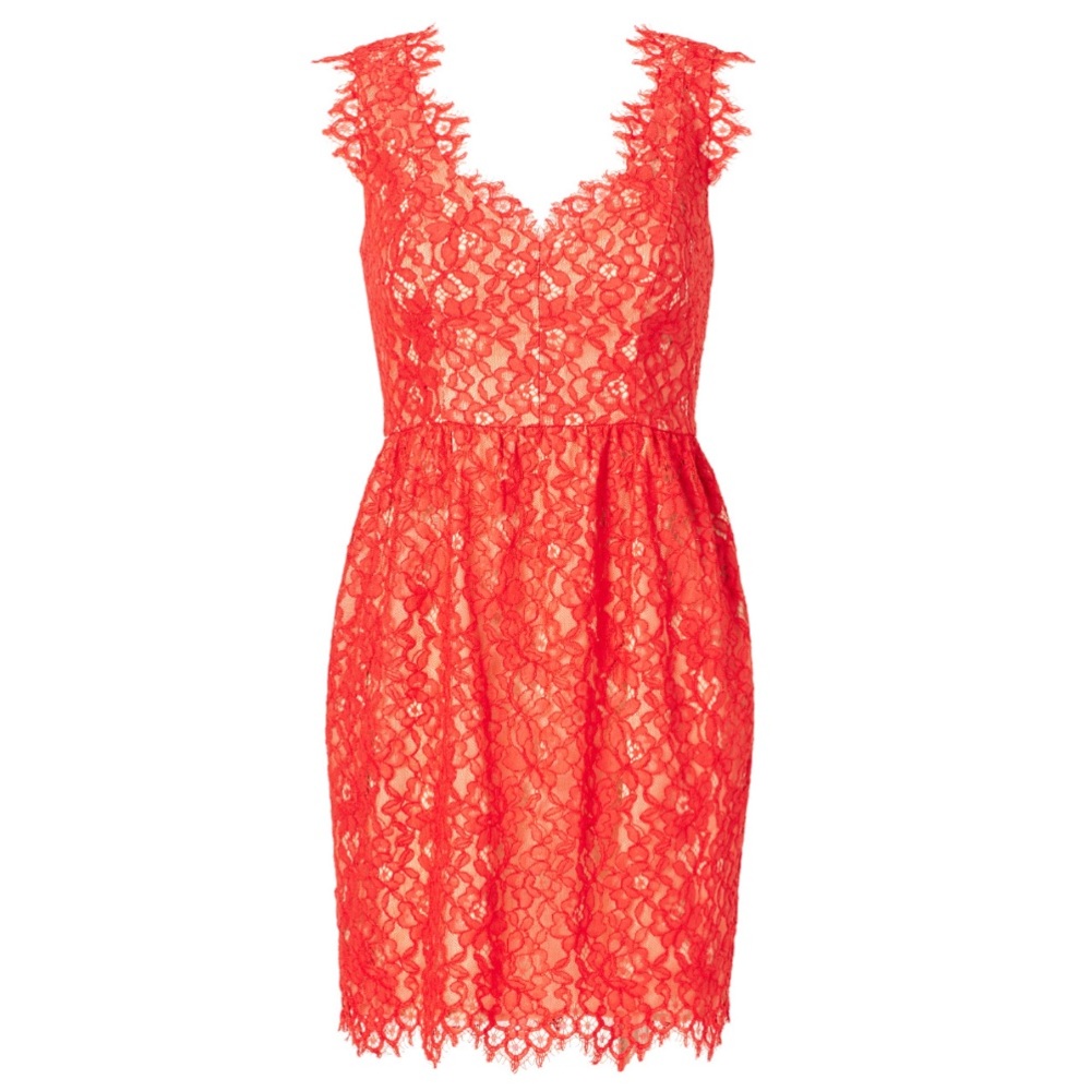 Shoshanna Red Lace Mini Dress
